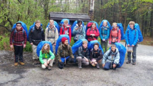 Ridge and Valley Charter School Outdoor Overnight Expeditions students with backpacks